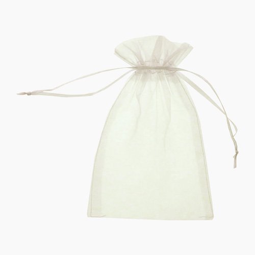 Bolsitas De Organza - Set de 25pzs - Color Crema Traslucido